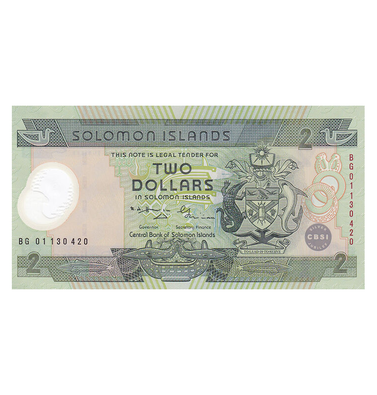 Solomon Islands 2 Dollars 2001 ND Pick 23 Polymer